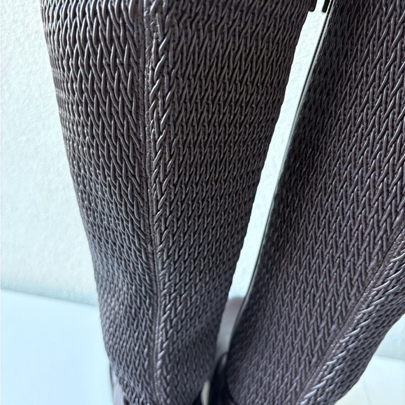 Cole Haan Clive Stretch Brown Knee Boots Size 9.5B Equestrian Horse Buckle Flat - Picture 6 of 13